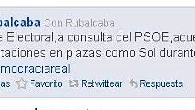 Imagen del Twitter de Rubalcaba