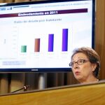 La consejera de Hacienda y Administración Pública, Carmen Martínez Aguayo, ayer, tras el Consejo de Gobierno