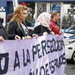 Manifestación en la calle Montera