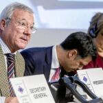 El presidente murciano y del Comité de las Regiones durante su intervención ayer en el pleno del organismo