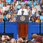Obama, durante un acto de campaña en la Universidad George Mason en Fairfax, Virginia