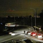 Un acceso de la M-40, que cuenta con numerosos tramos sin iluminar