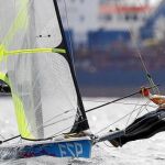Iker Martínez y Xabi Fernández, durante una de las pruebas en Weymouth, donde se disputan las regatas