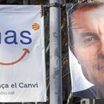 Una banderola electoral de CiU de las elecciones autonómicas de 2010