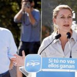 Antonio Basagoiti y Dolores de Cospedal, ayer en un mitin en Algorta