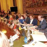 El consejero de Agricultura, Antonio Cerdá (cuarto derecha), durante su participación en la Conferencia Sectorial