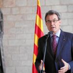 Mas compareció en la galería gótica del Palau de la Generalitat para llamar a los catalanes a movilizarse a favor del pacto fiscal en el que ha centrado la legislatura