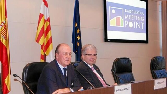 Enrique Lacalle y Jordi Cornet, ayer, en la presentación de BMP 2012