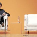 El presidente del Gobierno, Mariano Rajoy, ayer durante el II Congreso de Directivos
