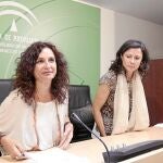 María Jesús Montero y Natividad Cuende, ayer