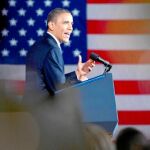 Obama en un mitin en el estado clave de Florida