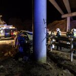 En el kilómetro 2 de la carretera M-527, en Guadarrama, bajo el puente de la AP-6,