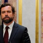 Iván Espinosa de los Monteros durante la rueda de prensa tras la segunda jornada del debate de investidura