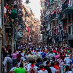 Imagen de un encierro de Sanfermines 2018