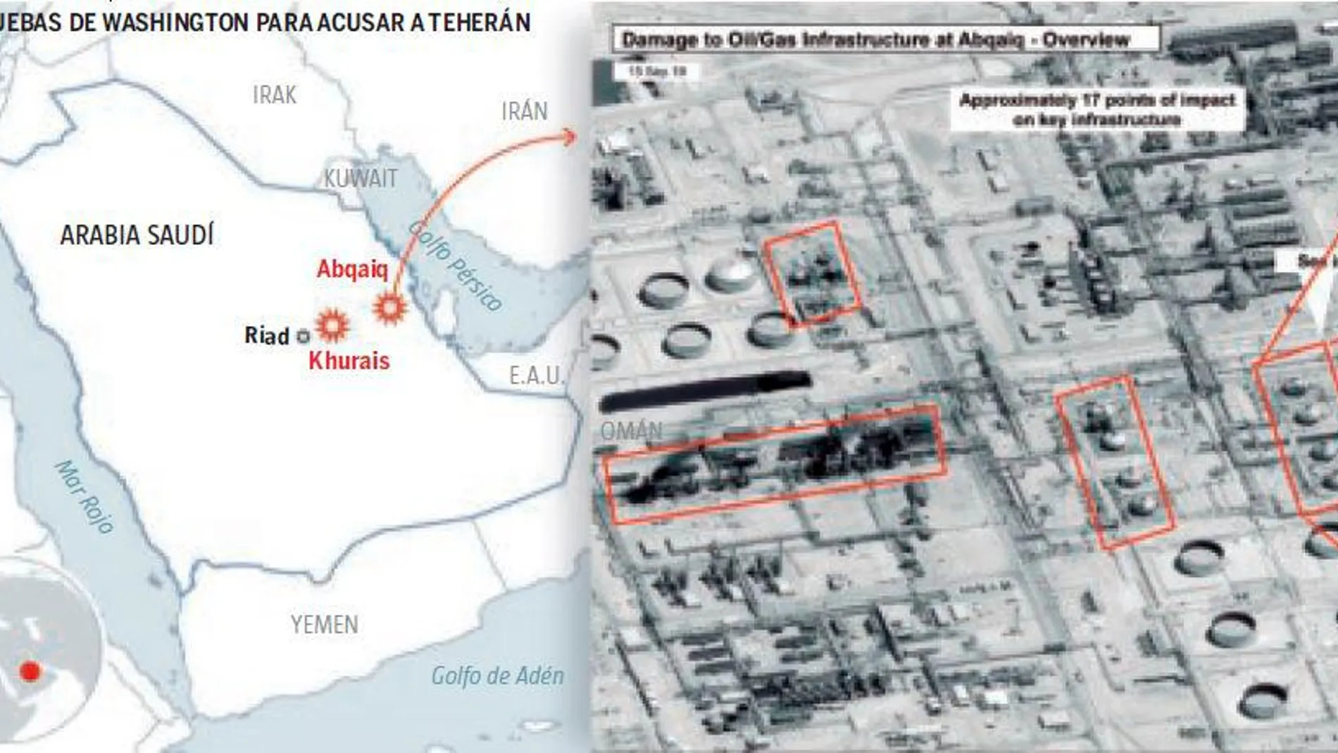 Trump amenaza a Irán por el ataque a las refinerías saudíes