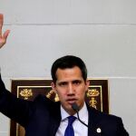 El presidente encargado Juan Guaido en la Asamblea Nacional, en Caracas/Reuters