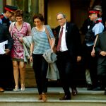 El president justo tras declarar en el TSJC el pasado mes de mayo