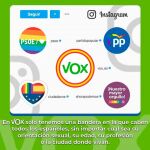 Banderas utilizadas por los partidos políticos con motivo del Día del Orgullo LGTBI