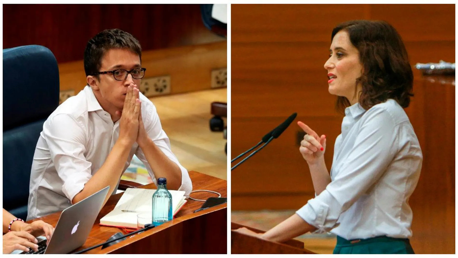 Errejón y Ayuso, durante un debate en la Asamblea de Madrid. El hasta ahora portavoz de Sumar y fundador de Podemos ha tenido que renunciar a su cargo por acusaciones de violencia machista