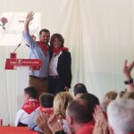 Luis Tudanca junto con la ministra de Justicia en funciones, Dolores Delgado, ayer en Ponferrada