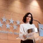 La presidenta de la Comunidad de Madrid, Isabel Díaz Ayuso