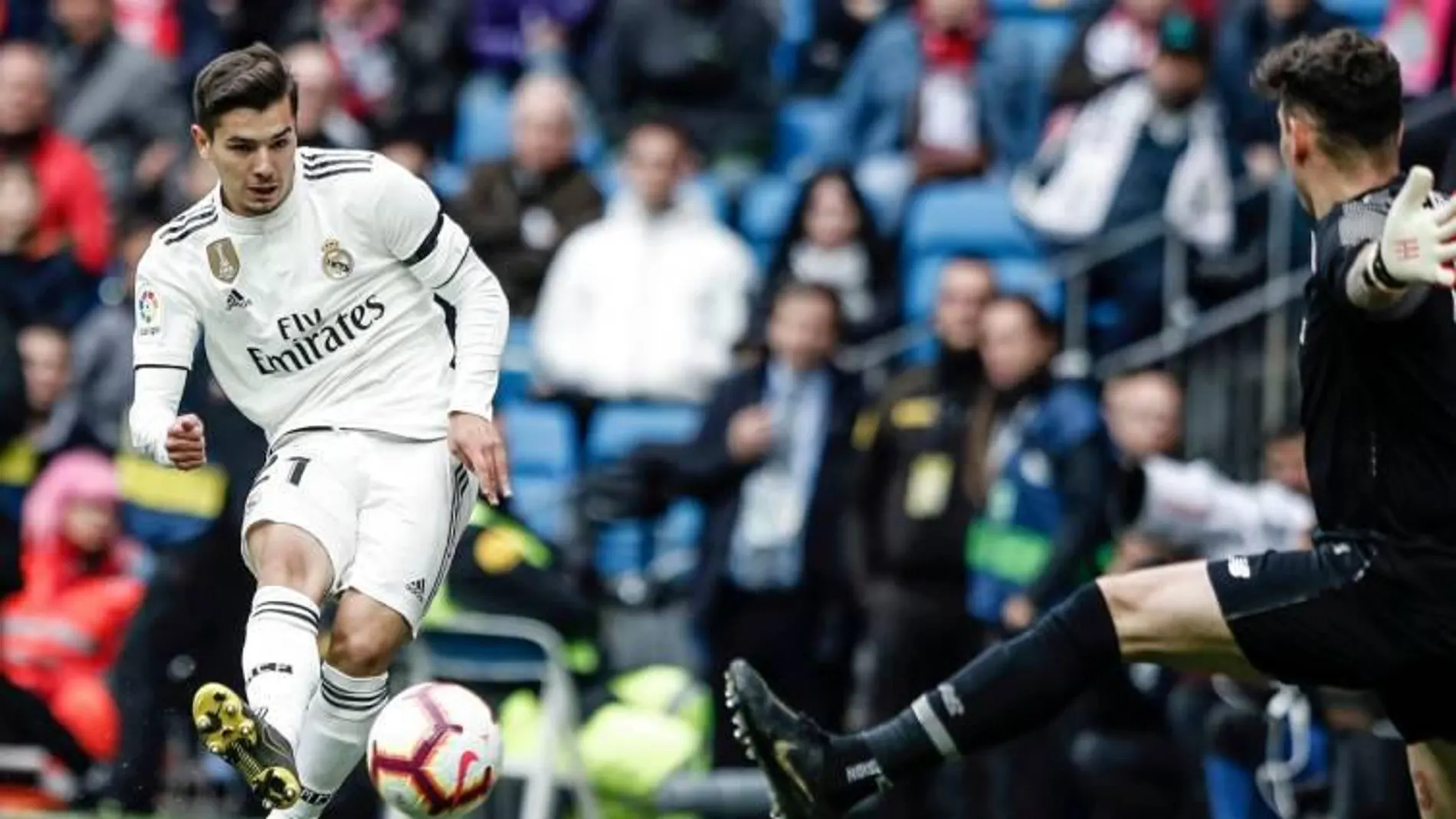 Brahim Díaz con el Real Madrid.