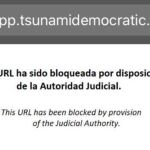 Imagen que aparece cuando se quiere acceder a la web de Tsunami Democràtic