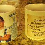 Fede Valverde y la taza que le dio a Néstor Gonçalves