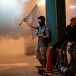 Manifestantes en el Aeropuerto de Barcelona-El Prat