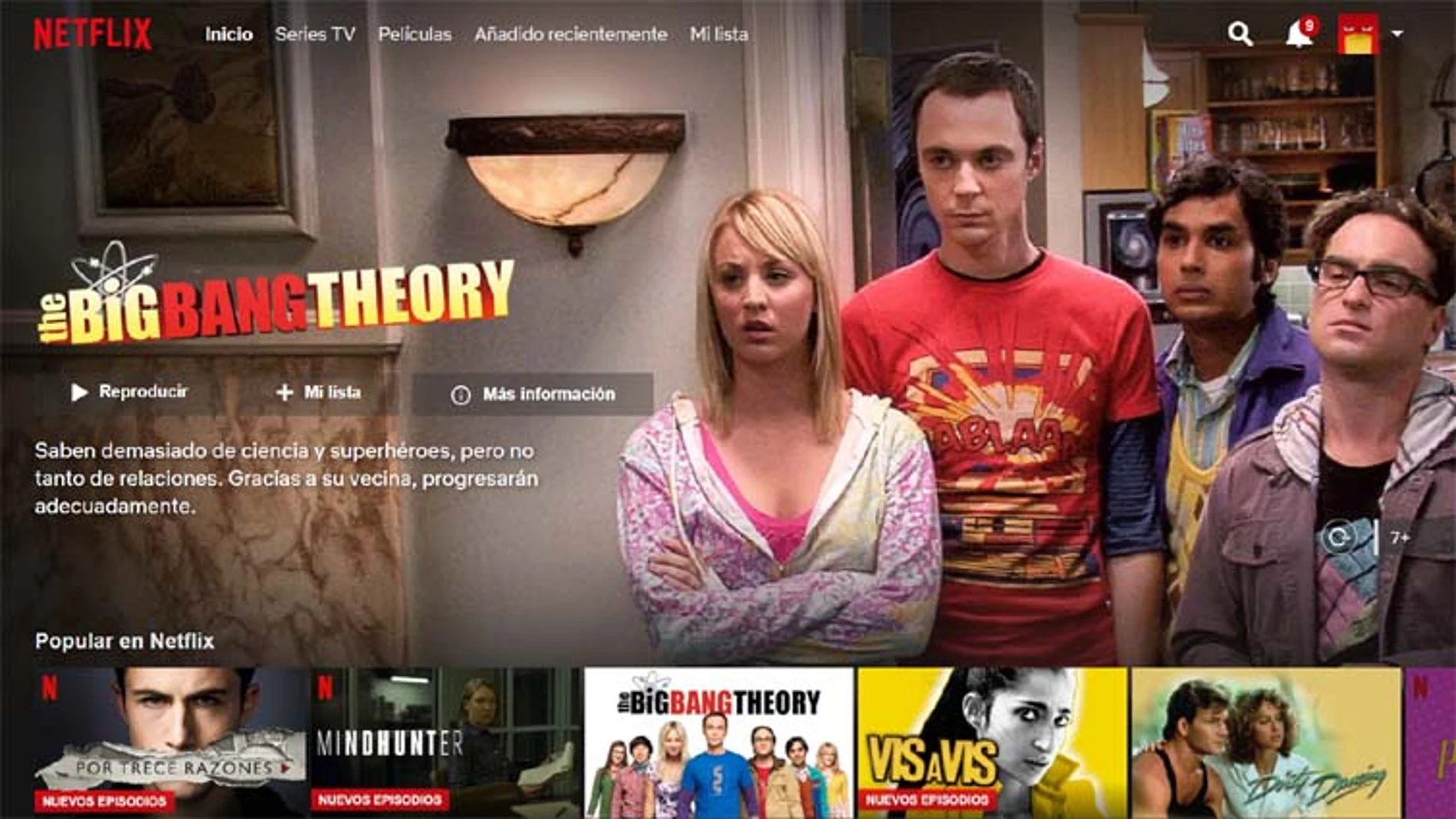 Esta plataforma de streaming suele priorizar los títulos en función de nuestros hábitos de consumo y en función de los de los usuarios de nuestro país | Captura de pantalla