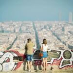 Boina de contaminación en el mirador Turó de la Rovira, en Barcelona. Foto: Mikel González/Shooting