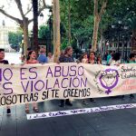 Concentración convocada por colectivos feministas esta tarde en la Plaza Nueva de Sevilla el pasado día 21 para celebrar la decisión del Tribunal Supremo de elevar de 9 a 15 años de prisión la pena de prisión