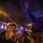 En la imagen, algunos radicales violentos en Barcelona