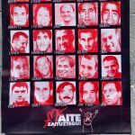 Imagen de uno de los carteles colocados por la izquierda abertzale en una de las casetas de la Semana Grande de Bilbao