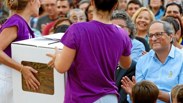 Torra participó el viernes en el acto conmemorativo del décimo aniversario de la primera consulta sobre la independencia de Cataluña