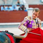 Javier Cortés durante la faena de muleta en Las Ventas