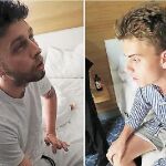 Finnegan Lee Elder y Gabriel Christian Natale Hjorth, en la habitación del hotel tras ser detenidos