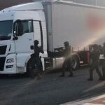 El detenido se encontraba dentro del camión