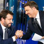 Salvini y Renzi, anoche, en un debate de televisión/EFE