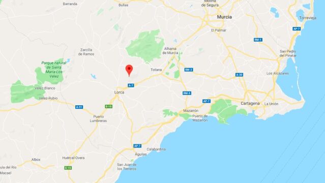 El fenómeno se ha producido en el límite entre los municipios de Aledo y Totana