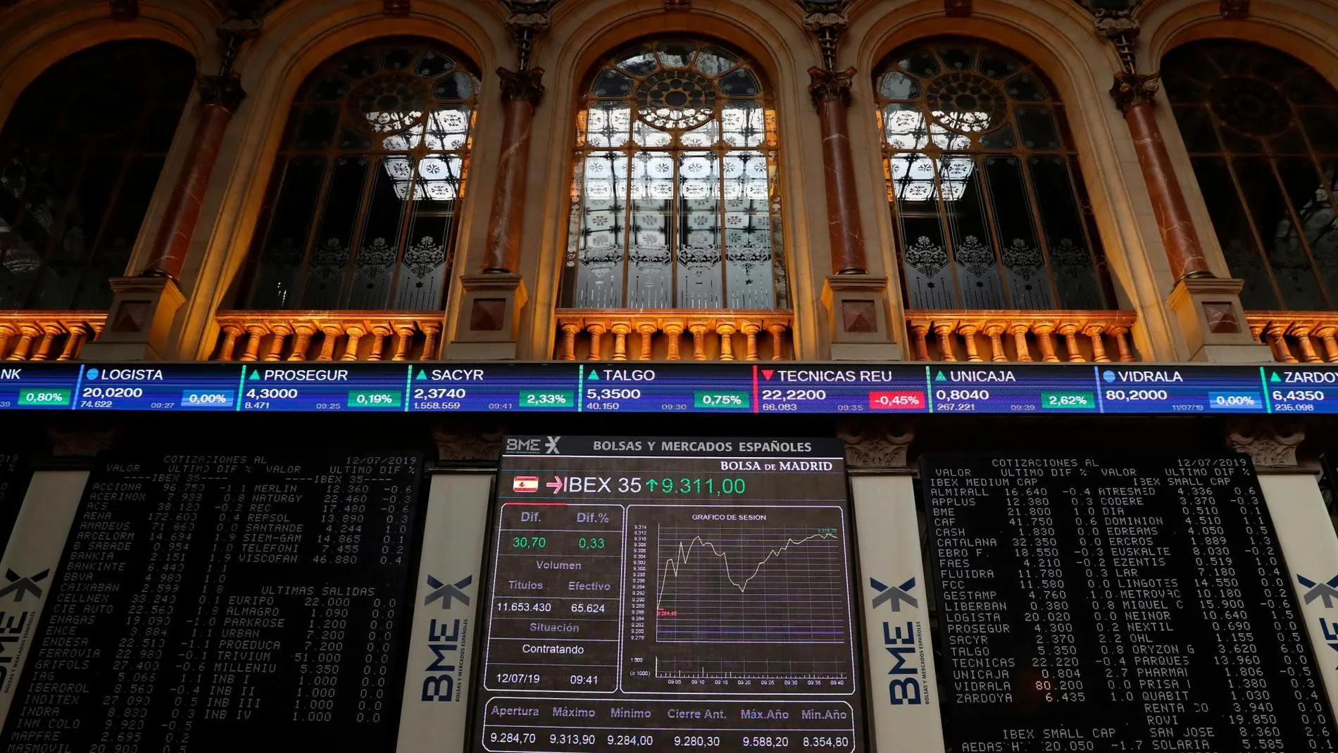 Panel de la Bolsa de Madrid, en una imagen de archivo