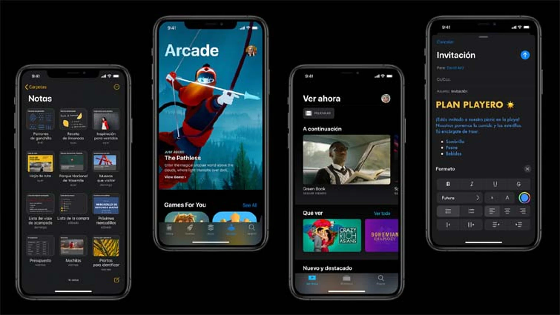 Con IOS 13 cambia la imagen del dispositivo al llegar la noche, reduciendo la fatiga visual y el consumo de batería.