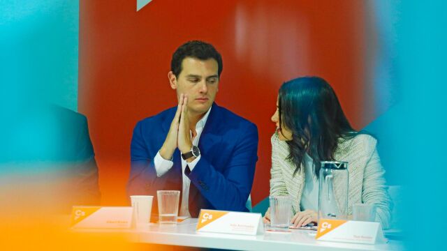 Albert Rivera e Inés Arrimadas, durante una de las últimas reuniones de la Ejecutiva Nacional. Foto: Cipriano Pastrano