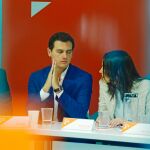 Albert Rivera e Inés Arrimadas, durante una de las últimas reuniones de la Ejecutiva Nacional. Foto: Cipriano Pastrano