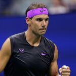 Rafa Nadal celebrando su victoria ante el australiano John Millman el pasado martes.