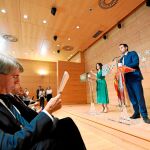 Un gobierno bicolor. La presidenta de la Comunidad de Madrid, Isabel Díaz Ayuso, comparece tras la reunión de su Ejecutivo del que forma parte Ángel Garrido