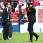 Simeone, durante el partido contra el Valencia