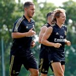 Hazard y Modric, durante un entrenamiento