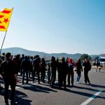 Manifestación independentista en la AP-7 a principios de este año.