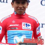 Nairo Quintana, con el maillot rojo de líder de la Vuelta